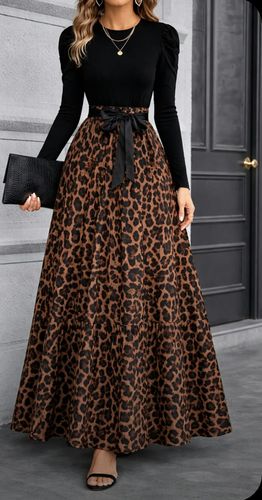 Falda larga estampado animal print