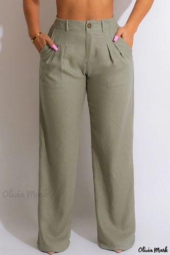 Pantalón verde oliva pierna ancha