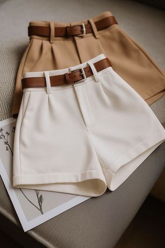 Shorts sastre camel y crema